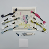 Mahjong One Bird Bamboo Needlepoint Kit Parrot Embroidery/Cross Stitch Supplies Blue Poppy Designs