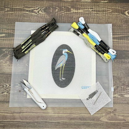 Heron Needlepoint Kit (Heron Oval)