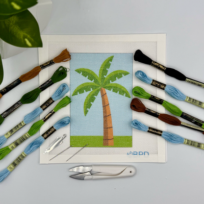 Palm Tree Needlepoint Kit needlepoint Blue Poppy Designs