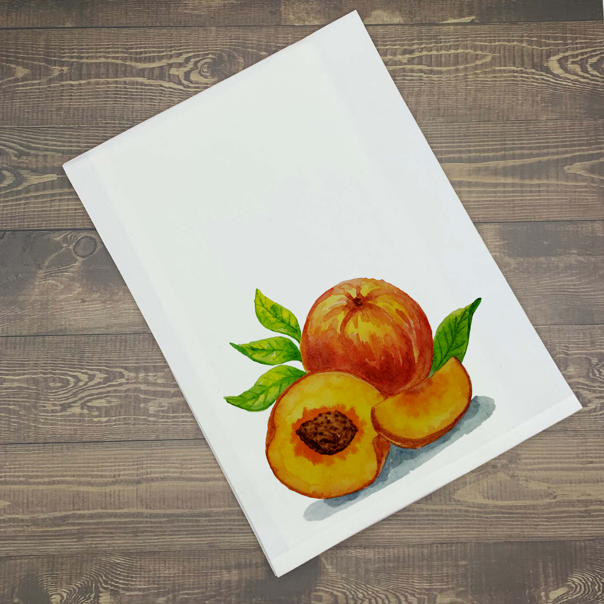 Peach Watercolor Kitchen Towel Kitchen Towel/Dishcloth Blue Poppy Designs