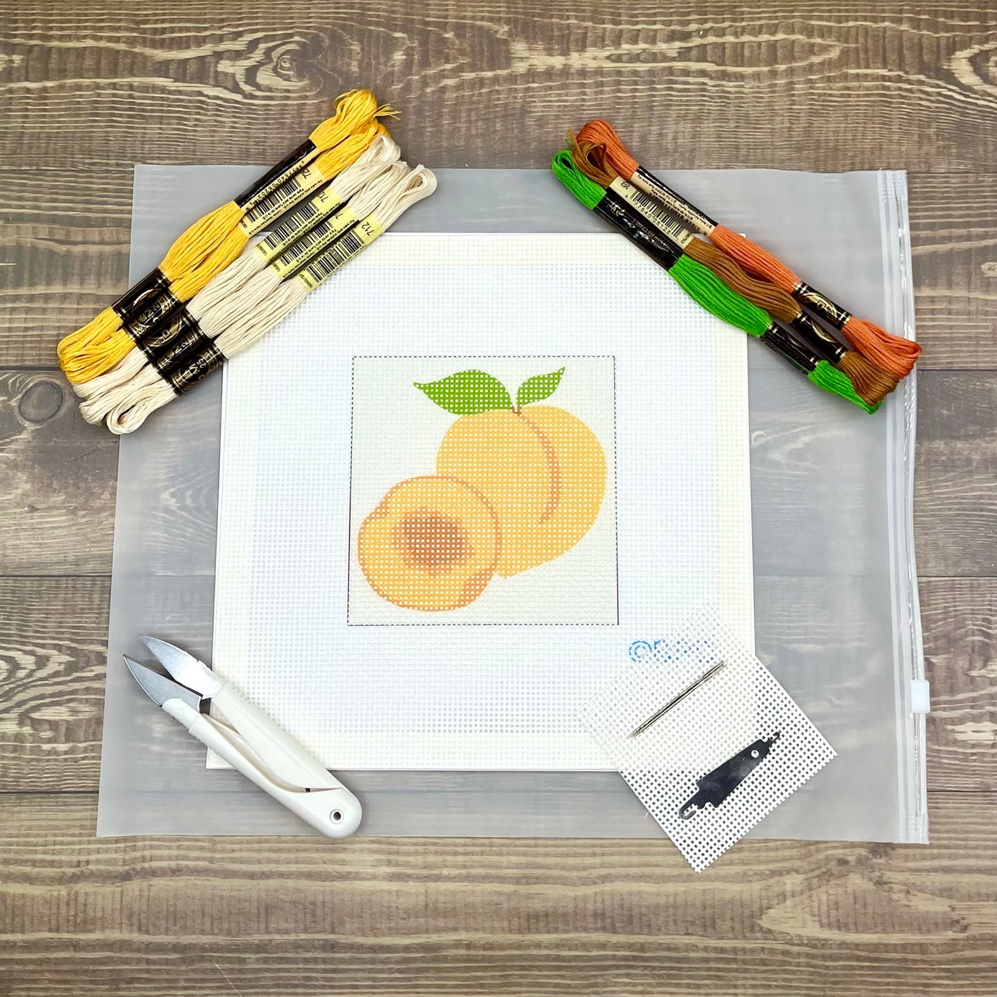 Peaches Needlepoint Kit Needlepoint Kit Blue Poppy Designs