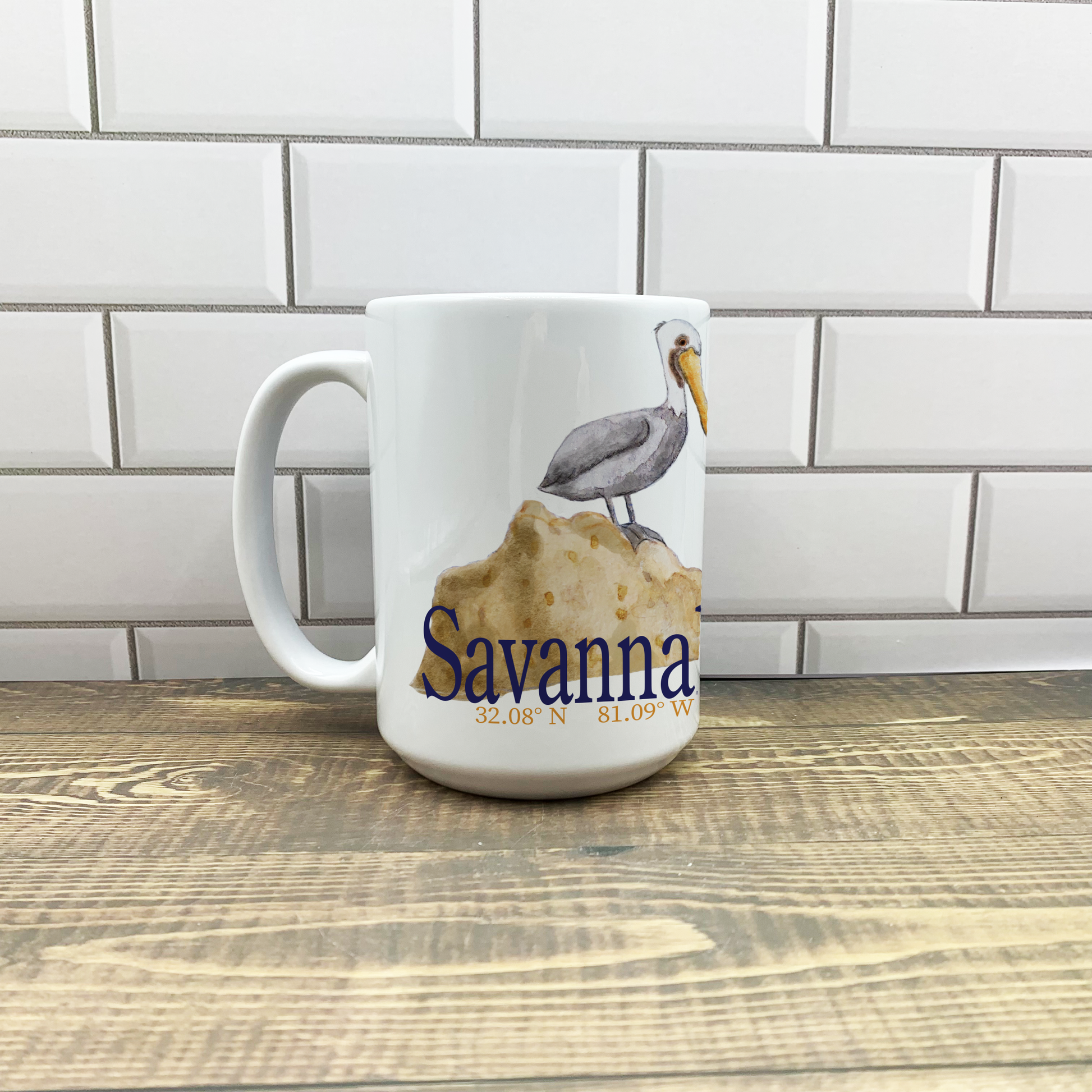 Pelican 15 oz Coffee Mug Coffee Mug Blue Poppy Designs   