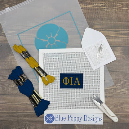 Phi Iota Alpha 3x2 Needlepoint Kit Craft Sewing Kit Blue Poppy Designs