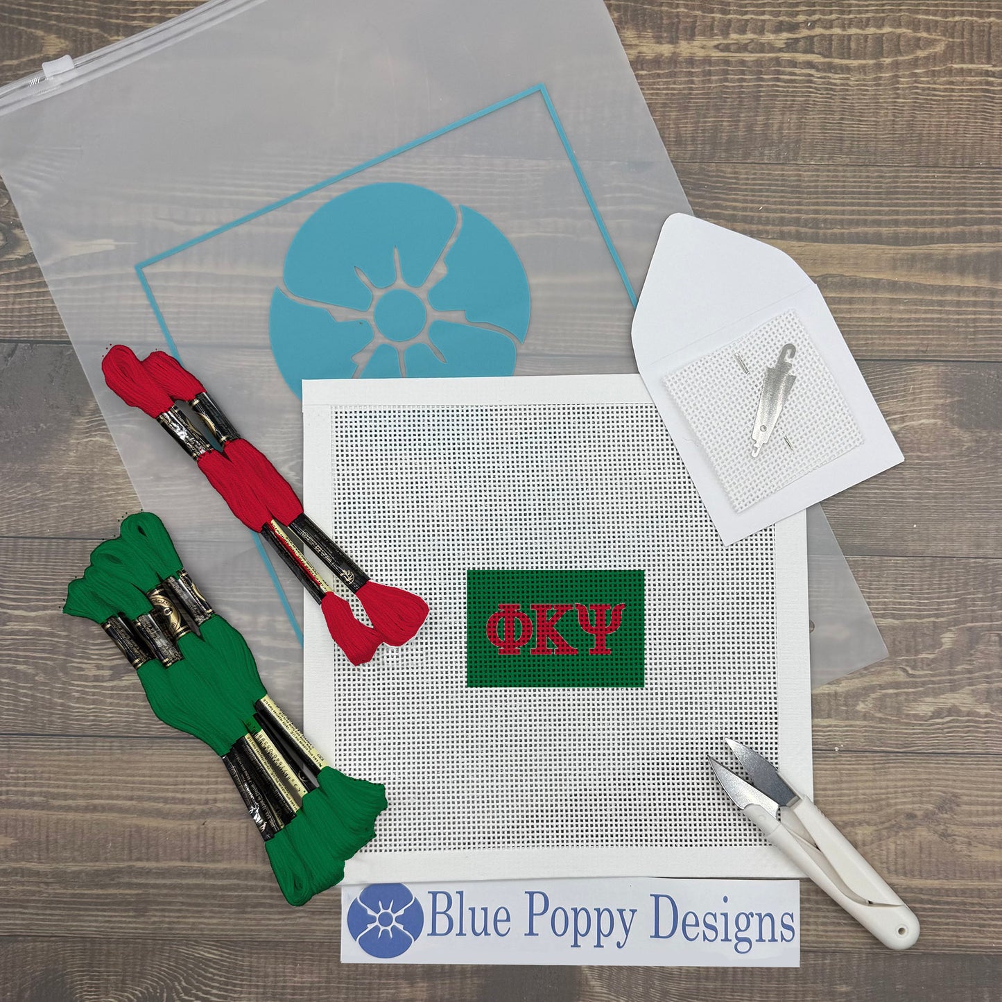 Phi Kappa Psi 3x2 Needlepoint Kit Craft Sewing Kit Blue Poppy Designs