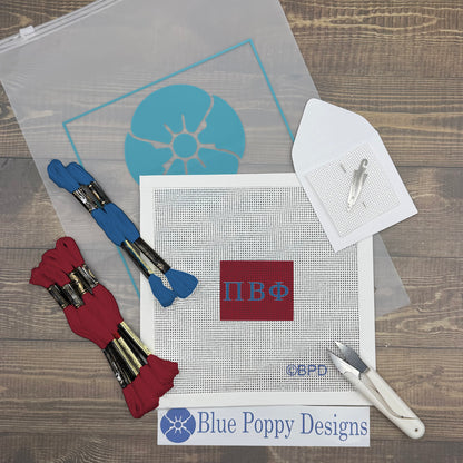 Pi Beta Phi 2x2 Needlepoint Kit Craft Sewing Kit Blue Poppy Designs