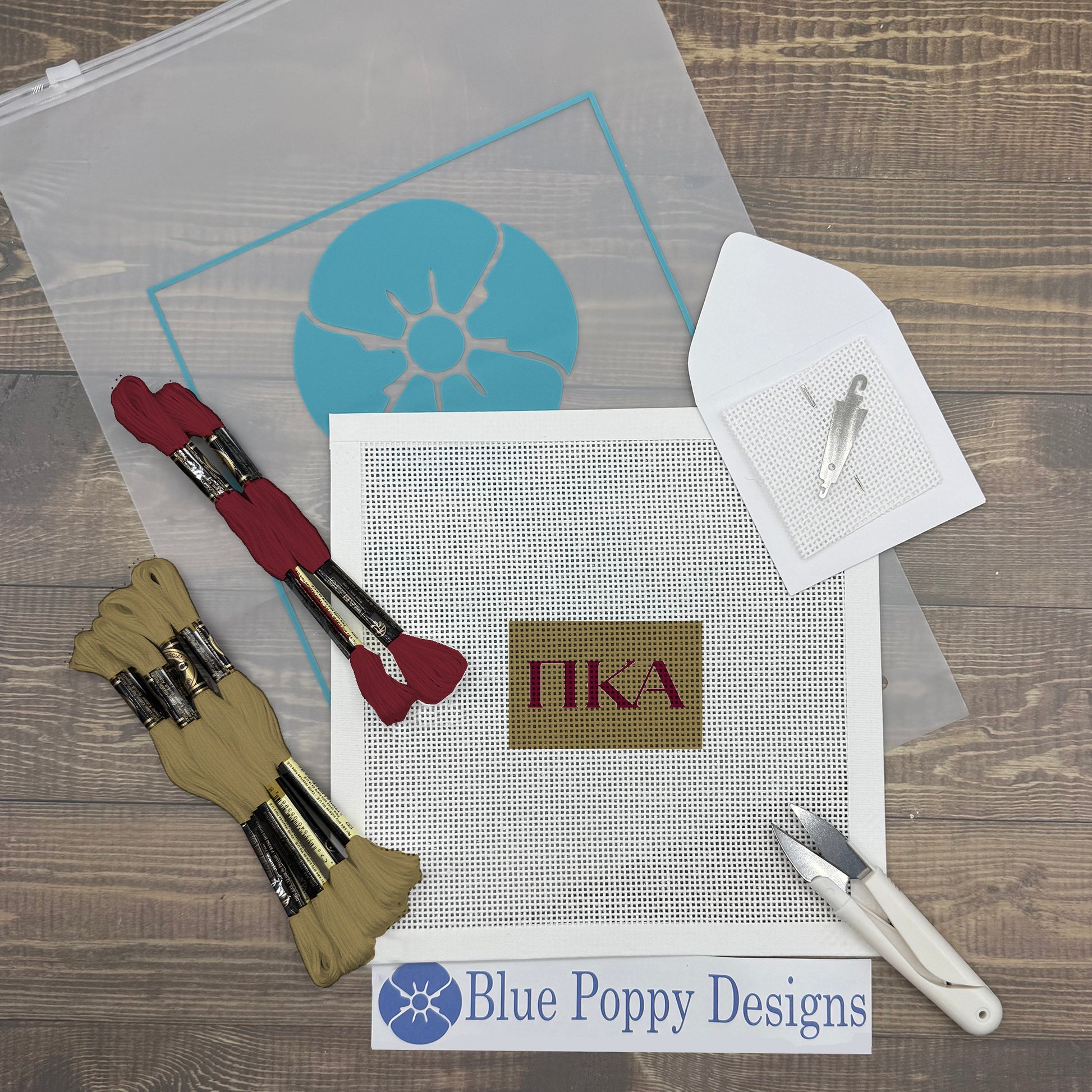 Pi Kappa Alpha 3x2 Needlepoint Kit Craft Sewing Kit Blue Poppy Designs