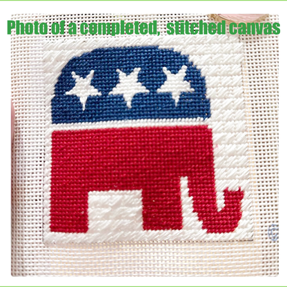 Republican Logo Needlepoint Design Needlepoint Kit Blue Poppy Designs