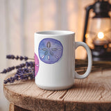 Sand Dollars 15 oz Coffee Mug Coffee Mug Blue Poppy Designs