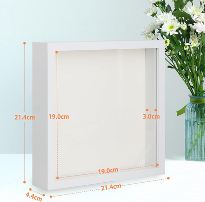 Self finishing Shadowbox Frame (real Glass) for the 4" x 4" Needlepoint kit Blue Poppy Designs