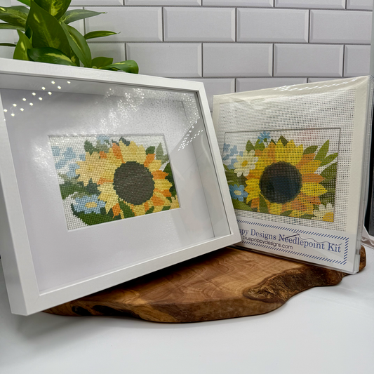 Shadowbox Frame for the 4" x 6" Needlepoint kit Blue Poppy Designs