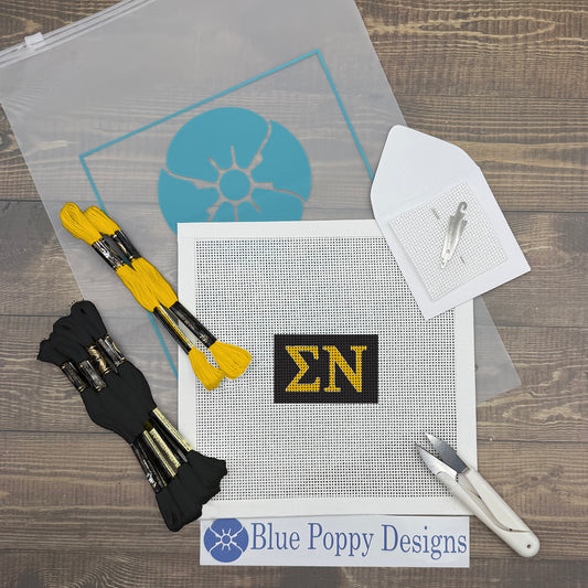 Sigma Nu 3x2 Needlepoint Kit Craft Sewing Kit Blue Poppy Designs