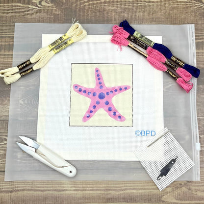 Starfish Needlepoint Kit Needlepoint Kit Blue Poppy Designs