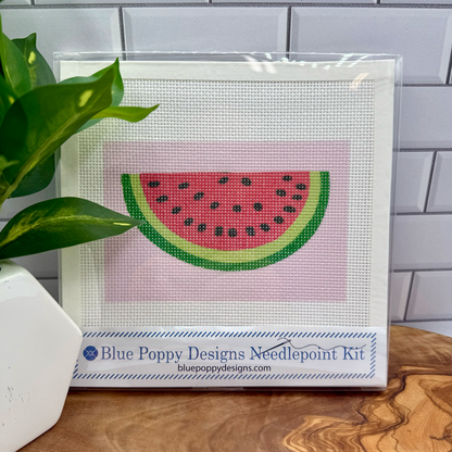 Watermelon Needlepoint Kit Embroidery/Cross Stitch Supplies Blue Poppy Designs