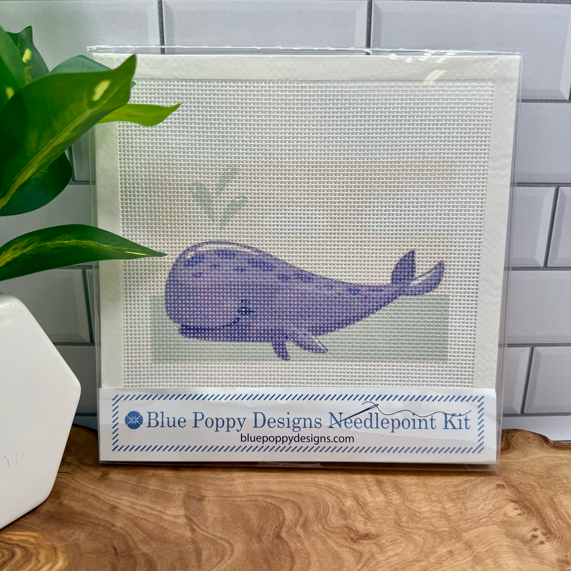 Purple Whale Needlepoint Kit needlepoint Blue Poppy Designs