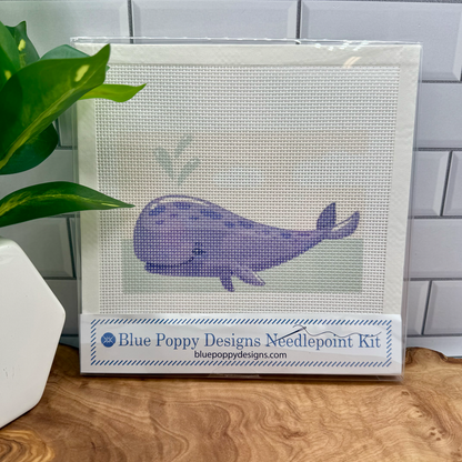 Purple Whale Needlepoint Kit needlepoint Blue Poppy Designs