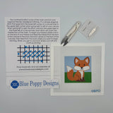 Fox Needlepoint Kit Embroidery/Cross Stitch Supplies Blue Poppy Designs