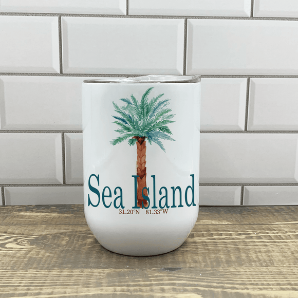 Palm Wine Tumbler - Customize it with your town (Copy) Insulated Mug/Tumbler Blue Poppy Designs Art Only  