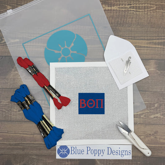 Beta Theta Pi 2x2 Needlepoint Kit Craft Sewing Kit Blue Poppy Designs