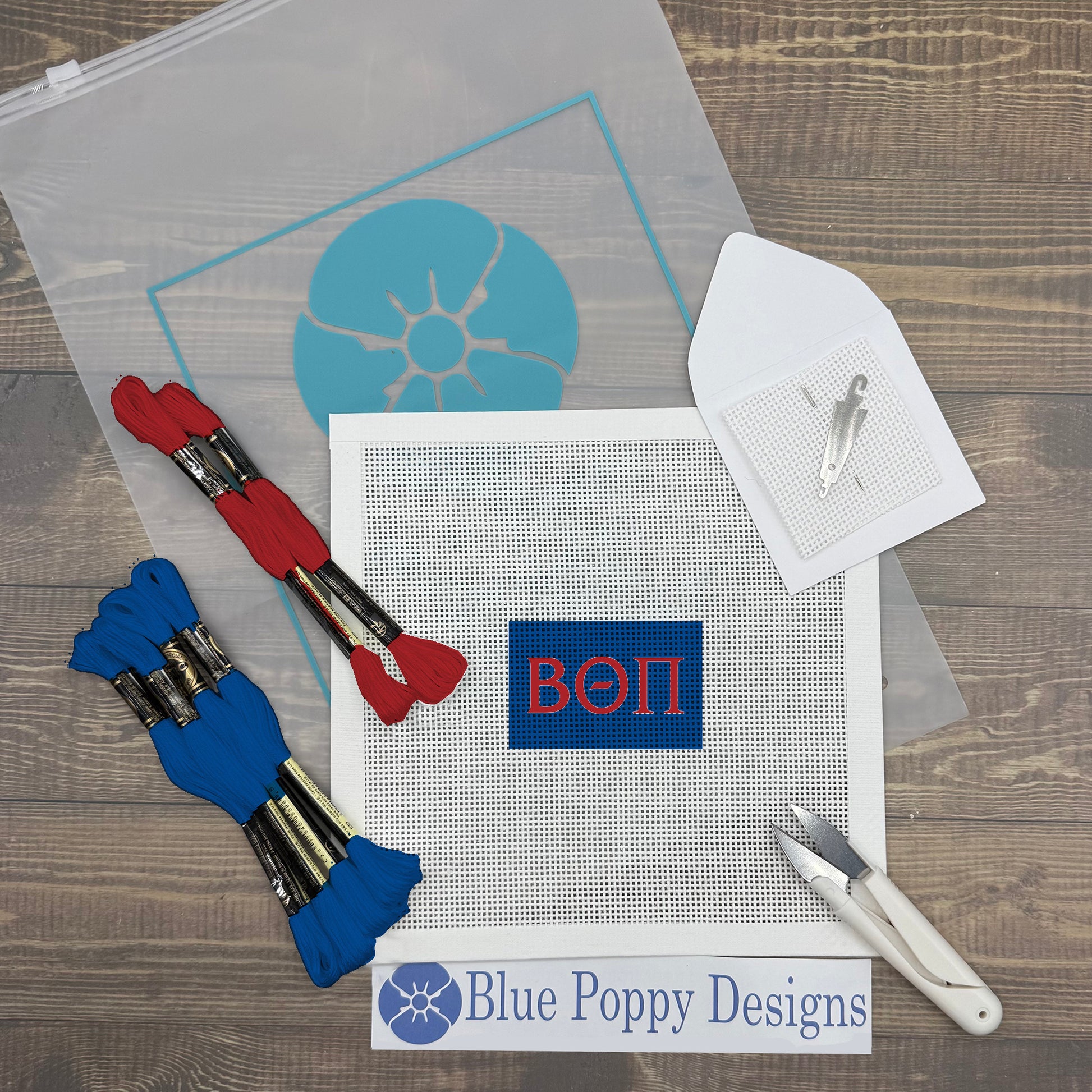 Beta Theta Pi 3x2 Needlepoint Kit Craft Sewing Kit Blue Poppy Designs