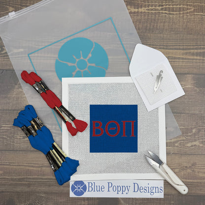 Beta Theta Pi 4x4 Needlepoint Kit Craft Sewing Kit Blue Poppy Designs