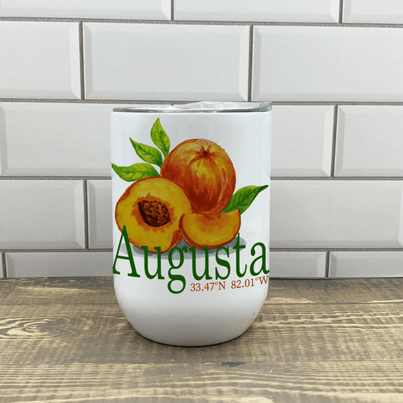 Peach Wine Tumbler - Customize it with your town Insulated Mug/Tumbler Blue Poppy Designs   