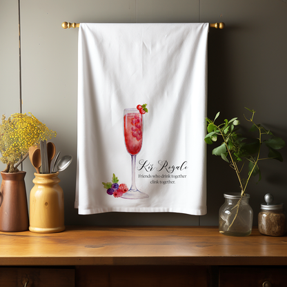 Kir Royale Cocktail Collection Kitchen Towel Kitchen Towel/Dishcloth Blue Poppy Designs   