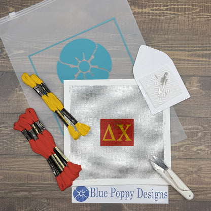 Delta Chi 2x2 Needlepoint Kit Craft Sewing Kit Blue Poppy Designs