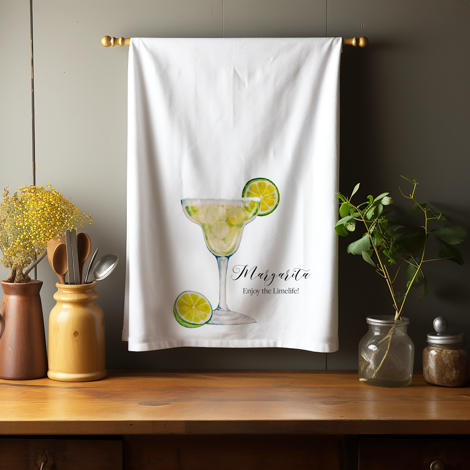 Margarita Cocktail Collection Kitchen Towel Kitchen Towel/Dishcloth Blue Poppy Designs Art Only  