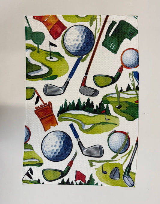Golf Waffle Kitchen Towel Tea Towel Blue Poppy Designs