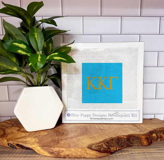 Kappa Kappa Gamma 4x4 Needlepoint Kit Needlepoint Kit Blue Poppy Designs