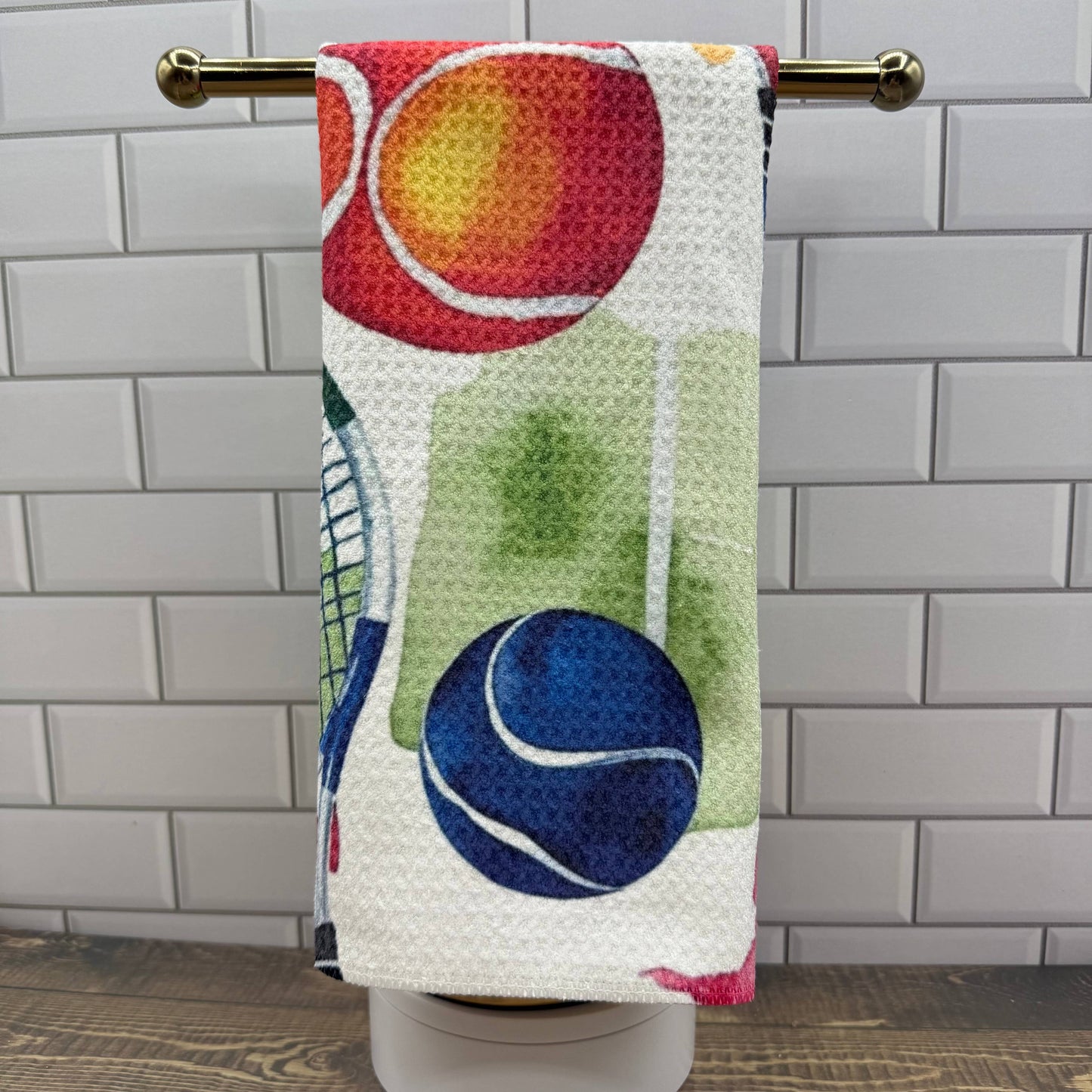 Tennis Waffle Kitchen Towel Tea Towel Blue Poppy Designs