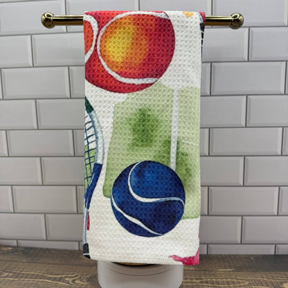 Tennis Waffle Kitchen Towel Tea Towel Blue Poppy Designs