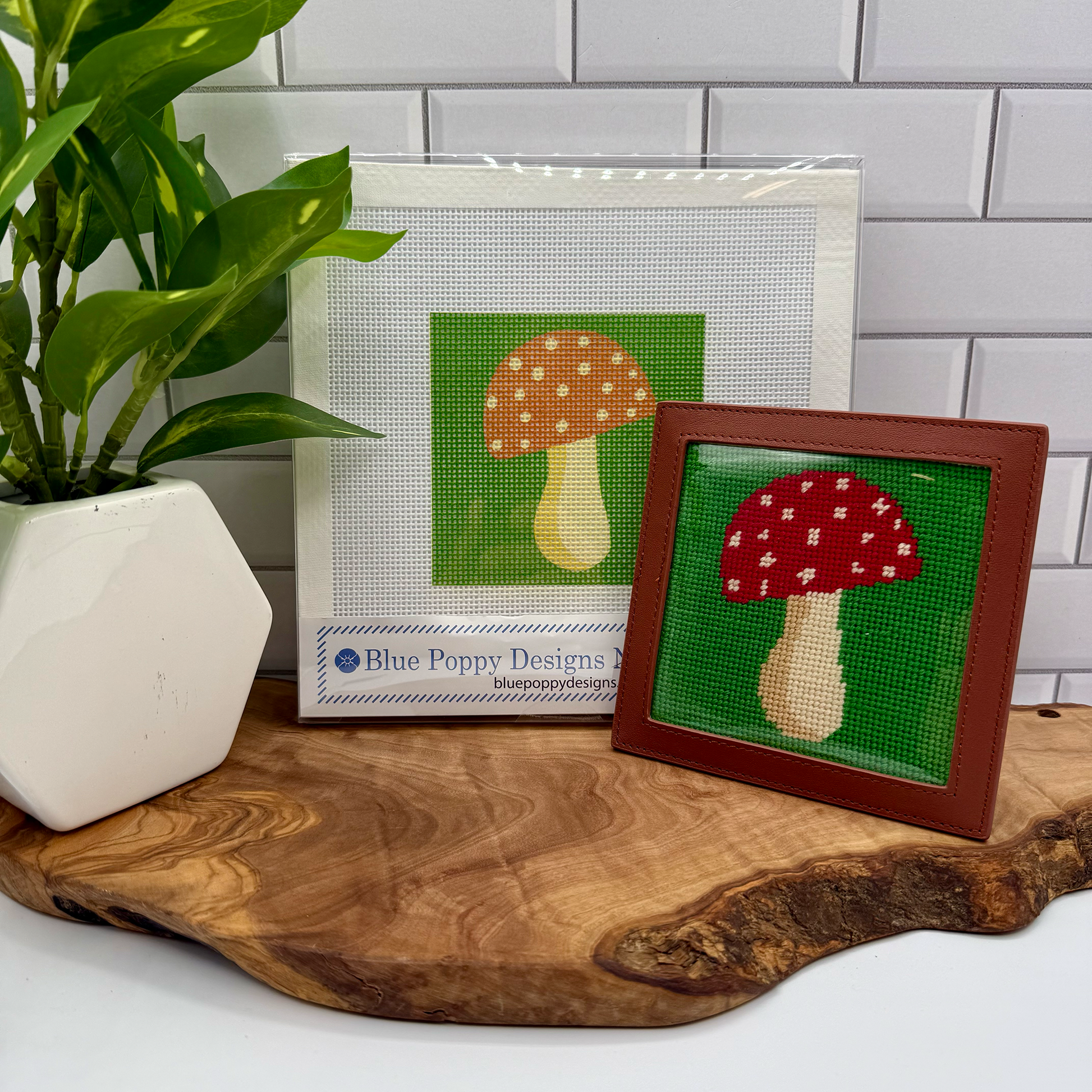 South Carolina State Flag Needlepoint Kit (Palmetto Tree and a white crescent) needlepoint Blue Poppy Designs South Carolina Flag Needlepoint Kit and Leather Coaster