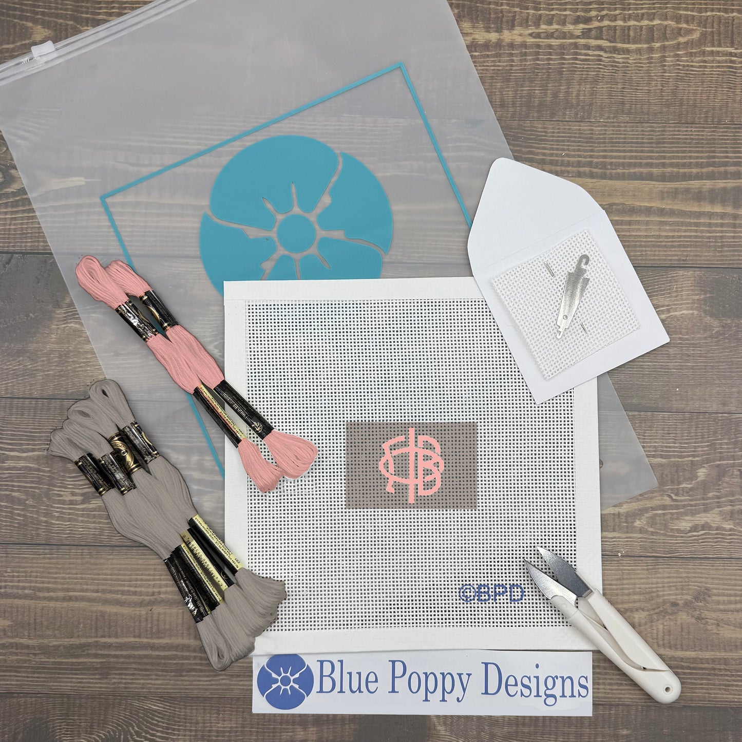 Gamma Phi Beta 3x2 Needlepoint Kit Craft Sewing Kit Blue Poppy Designs