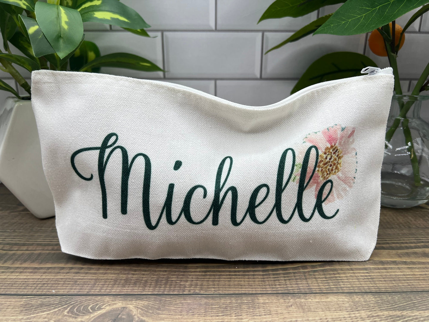 Bachelorette weekend - bridesmaid gift - personalized custom makeup bag - maid of honor gift - matron of honor gift - flower girl gift  Blue Poppy Designs   