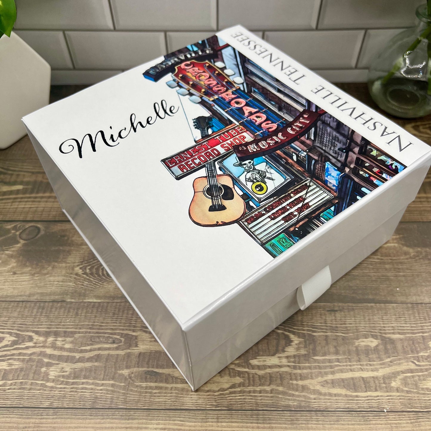 Bachelorette weekend Gift Box - bridesmaid Gift - Personalized Gift Box with 20 ounce tumbler - Pecans - Nashville Tennessee Bach Box  Blue Poppy Designs   