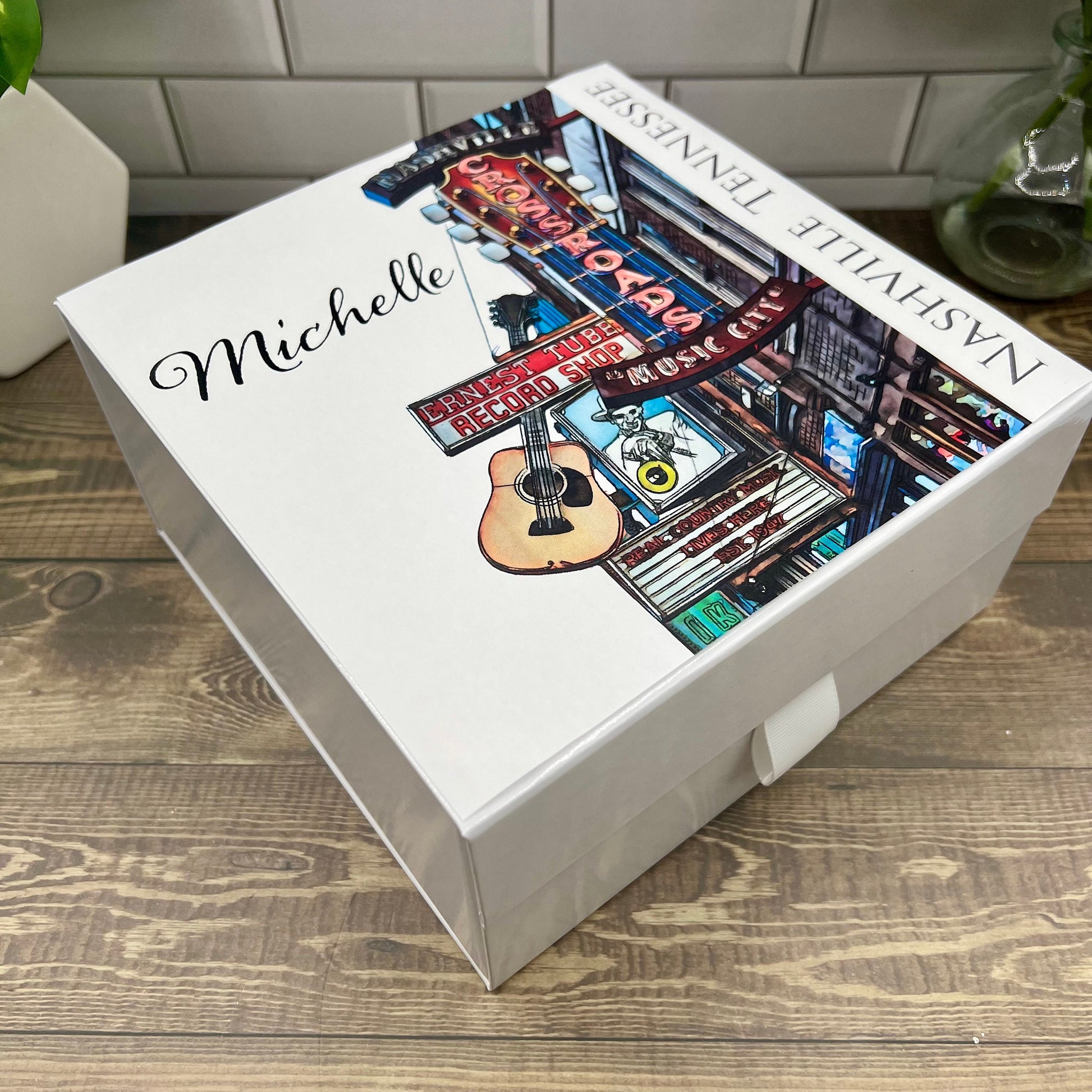Bachelorette weekend Gift Box - bridesmaid Gift - Personalized Gift Box with 20 ounce tumbler - Pecans - Nashville Tennessee Bach Box  Blue Poppy Designs   