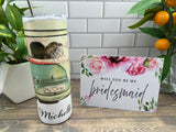 bridesmaid proposal gift - Personalized Custom 20 oz tumbler - Will You Be My Bridesmaid - Will you be my maid of honor - be my Flower Girl  Blue Poppy Designs   