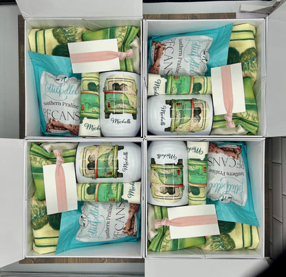 Bachelorette weekend Gift Box - bridesmaid Gift - Personalized Gift Box with wine tumbler - tote bag - makeup bag - Maid of honor  Blue Poppy Designs   