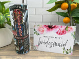 Nashville Tennessee bridesmaid proposal gift - Personalized Custom 20 oz tumbler - Will You Be My Bridesmaid - Will you be my maid of honor  Blue Poppy Designs   