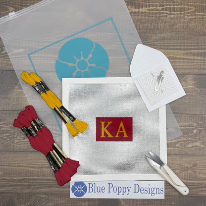 Kappa Alpha 3x2 Needlepoint Kit Craft Sewing Kit Blue Poppy Designs