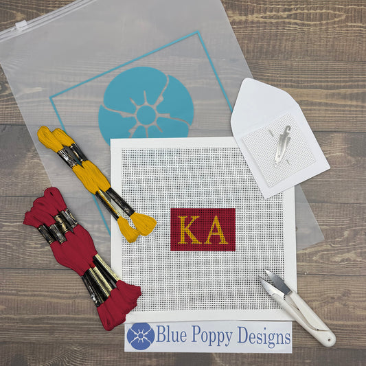 Kappa Alpha 3x2 Needlepoint Kit Craft Sewing Kit Blue Poppy Designs