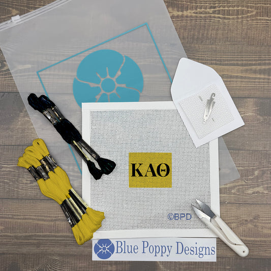 Kappa Alpha Theta 2x2 Needlepoint Kit Craft Sewing Kit Blue Poppy Designs