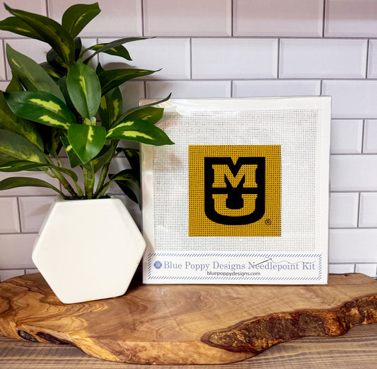 Mizzou MU 4x4 Needlepoint Design Needlepoint Kit Blue Poppy Designs