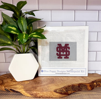 Mississippi State Baseball Logo 4x6 Needlepoint Design