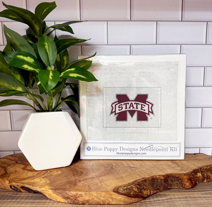 Mississippi State Letter M 4x6 Needlepoint Design