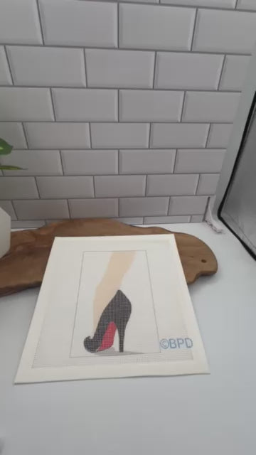 Christian Louboutin Shoes Needlepoint Kit w/Red Sole needlepoint Blue Poppy Designs