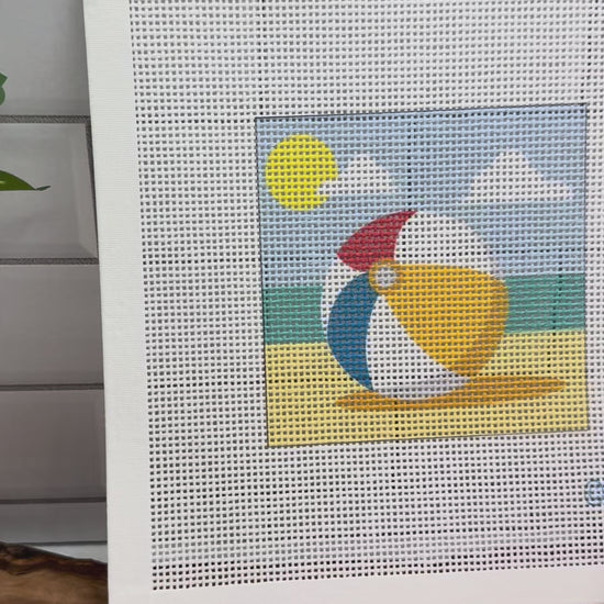 Beachball Needlepoint Kit Embroidery/Cross Stitch Supplies Blue Poppy Designs