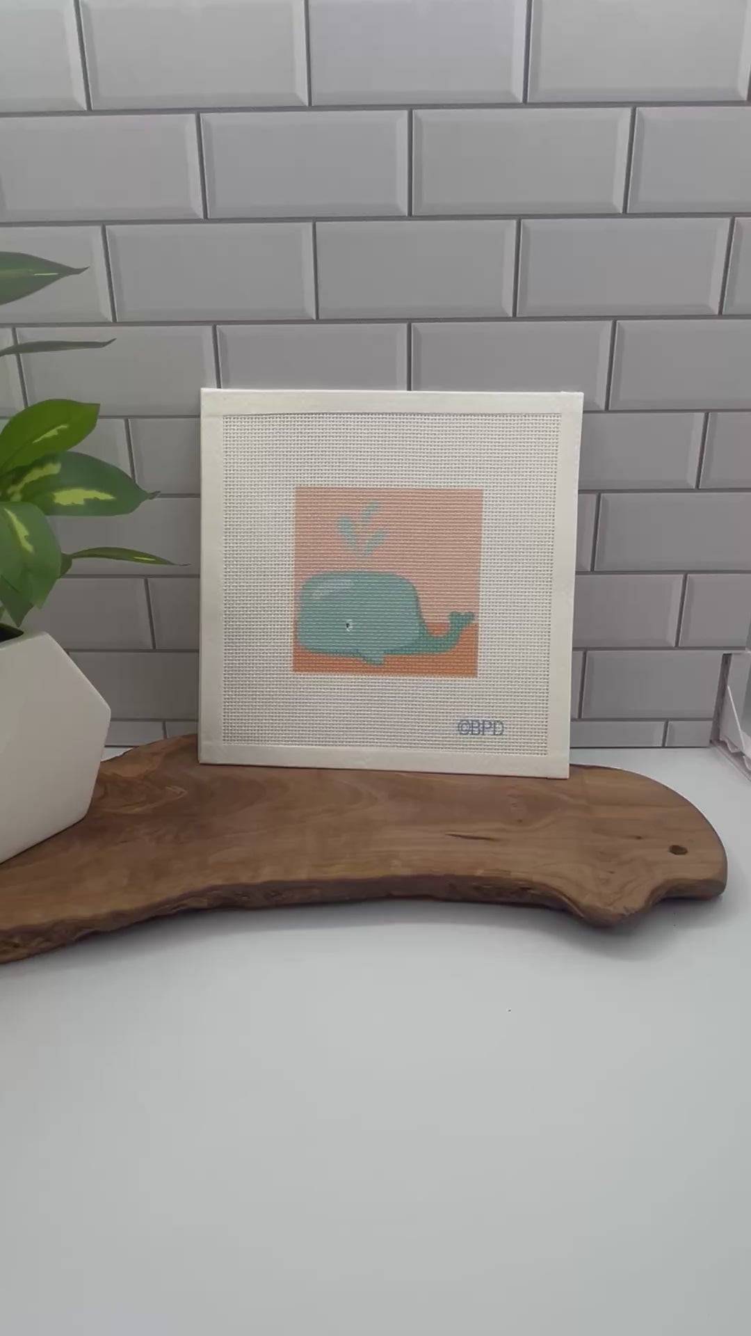 Turquoise Whale Needlepoint Kit needlepoint Blue Poppy Designs