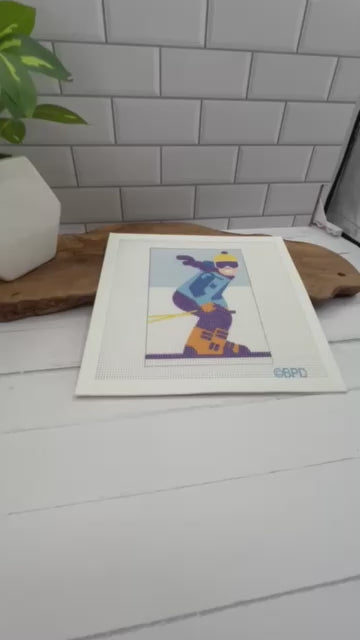 Snow Skier Four Needlepoint Kit needlepoint Blue Poppy Designs